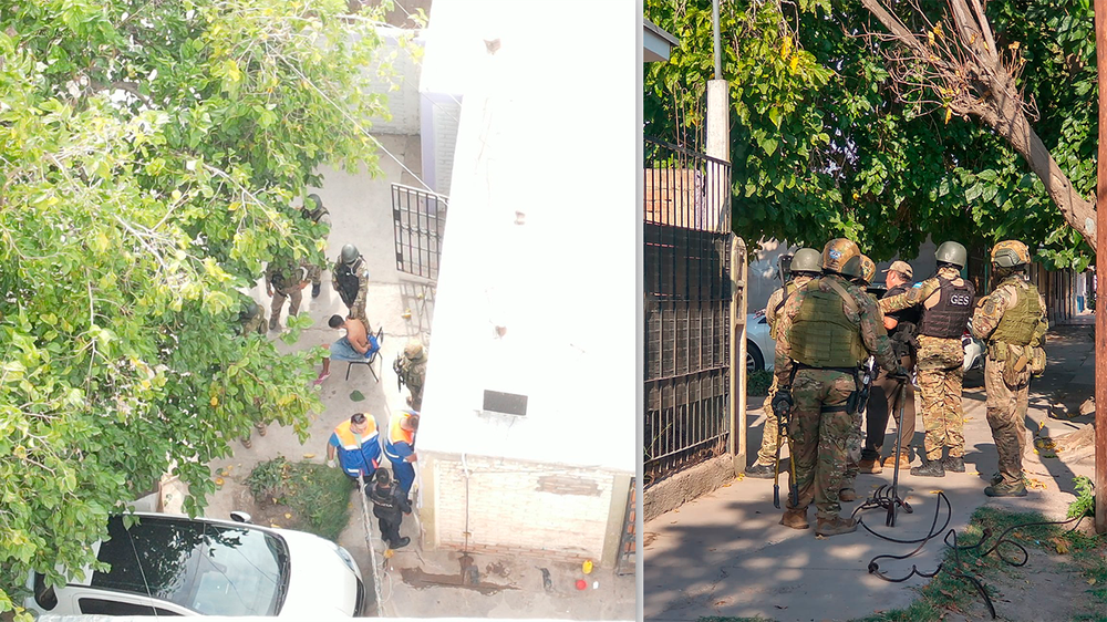 Operativo en Las Heras: la Policía de Mendoza logró reducir a un hombre atrincherado y armado. Foto: Prensa Gob. de Mendoza