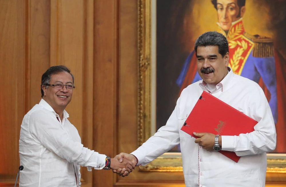 Gustavo Petro y Nicolás Maduro, presidentes de Colombia y Venezuela respectivamente.