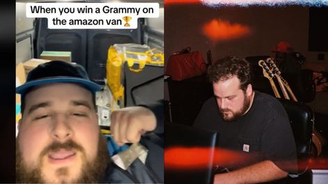 Productor musical se enteró que ganó un Grammy mientras trabajaba como repartidor.