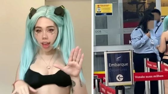 Kine-chan (Influencer digital) es detenida en el aeropuerto debido a su cosplay