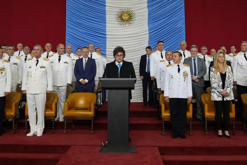 Javier Milei, en un acto con las Fuerzas Armadas
