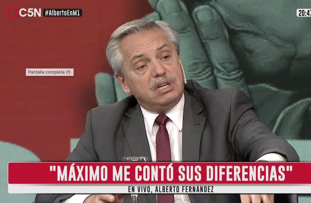Alberto Fernández habló sobre las críticas de Máximo Kirchner al acuerdo con el FMI.