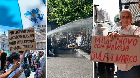 Incidentes en la marcha de jubilados: golpes y tironeos con la Policía.