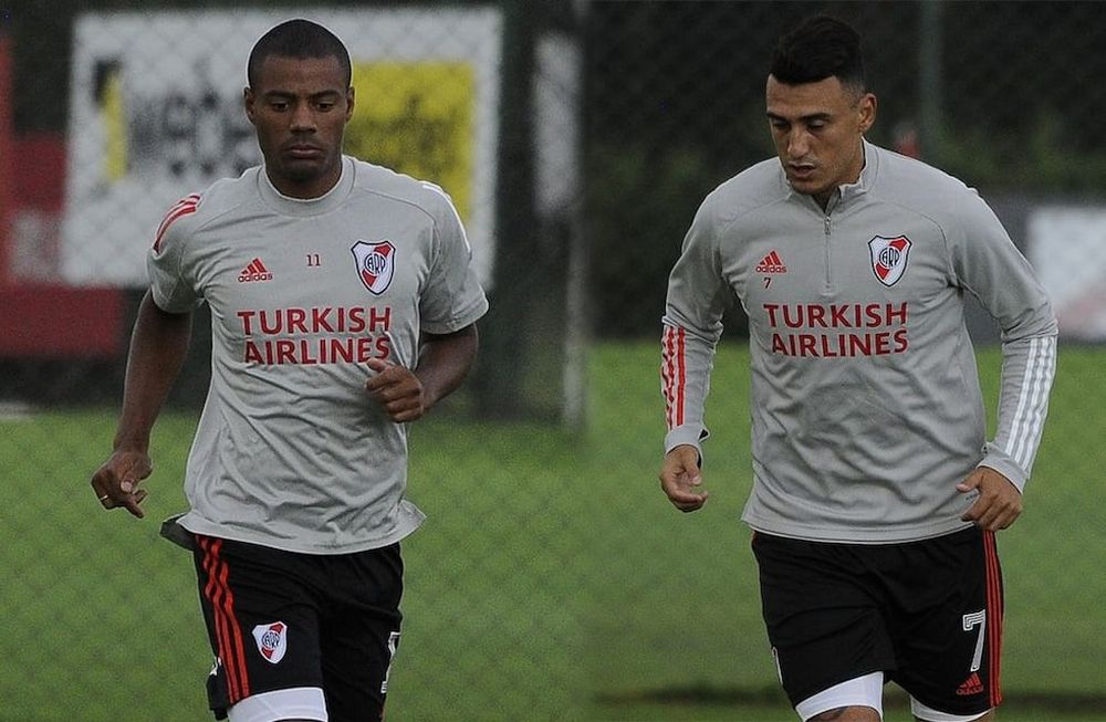 Nicolás De la Cruz y Matías Suárez, dos cartas de ataque de River Plate que continúan recuperándose. / gentileza