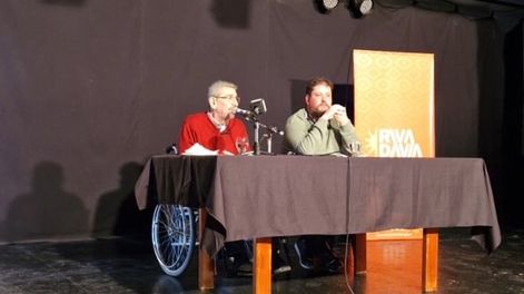 El intendente de Rivadavia, Ricardo Mansur, junto al presidente del Concejo Deliberante de Rivadavia y remplazante en el cargo, Luis García Llauró.