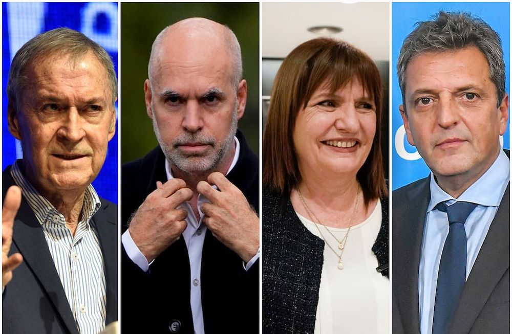 Elecciones 2023: Juan Schiaretti, Horacio Rodríguez Larreta, Patricia Bullrich y Sergio Massa, precandidatos a presidente de Argentina. (gentileza)