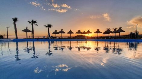 Los Andes | Las tres piletas de Luján Playa El Carrizal fueron acondicionadas de cara a la tercera temporada del balneario. Foto: Prensa Municipalidad de Luján de Cuyo.