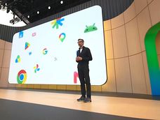 Sundar Pichai, CEO de Google durante la conferencia Google I/O
