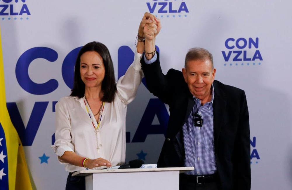 La líder opositora María Corina Machado y el candidato presidencial Edmundo González Urrutia (Foto gentileza)