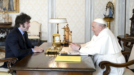 Javier Milei y el papa Francisco, reunidos de manera privada en el Vaticano (Gentileza)