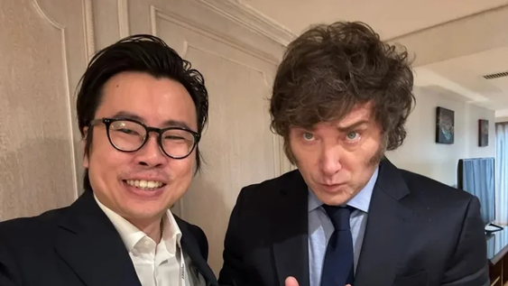 Javier Milei con el CEO de Kip Protocol, la empresa a cargo de $LIBRA.