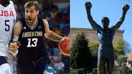Andrés Nocioni, emblema de la Generación Dorada contó una divertida historia cuando estuvo en Philadelphia y junto a Manu Ginóbili se trepó a la estatua de Rocky. / Gentileza: 442perfil