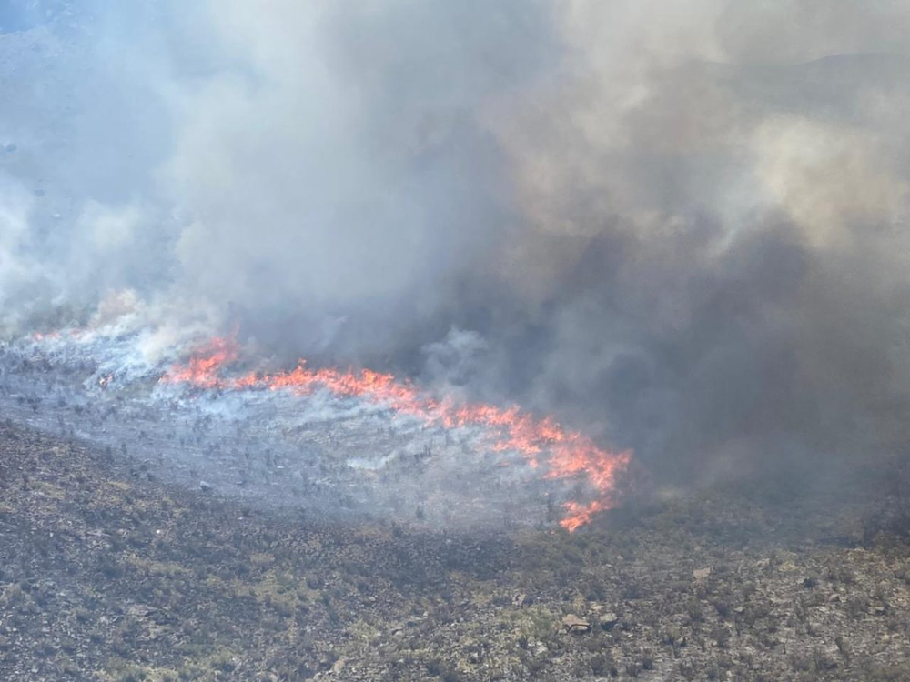 Lograron contener el incendio en la zona de Cerro Nevado, Monte Comán