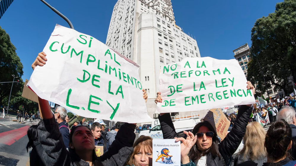 Protesta por la Ley de Emergencia de Discapacidad. (archivo)
