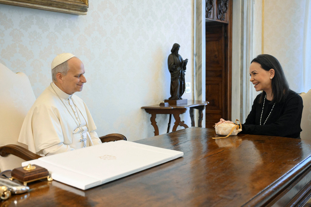 María Corina Machado se reunió con el papa León XIV en el Vaticano.