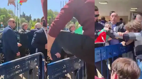 Tensión en Jerusalén: Milei fue increpado por manifestantes palestinos.