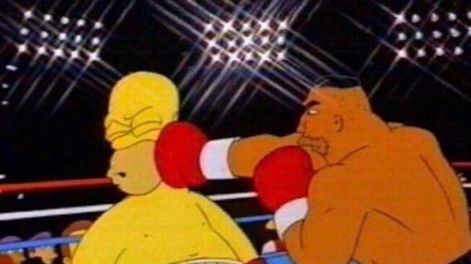 Logan Paul recibe de Mayweather como Homero de Tayson.
