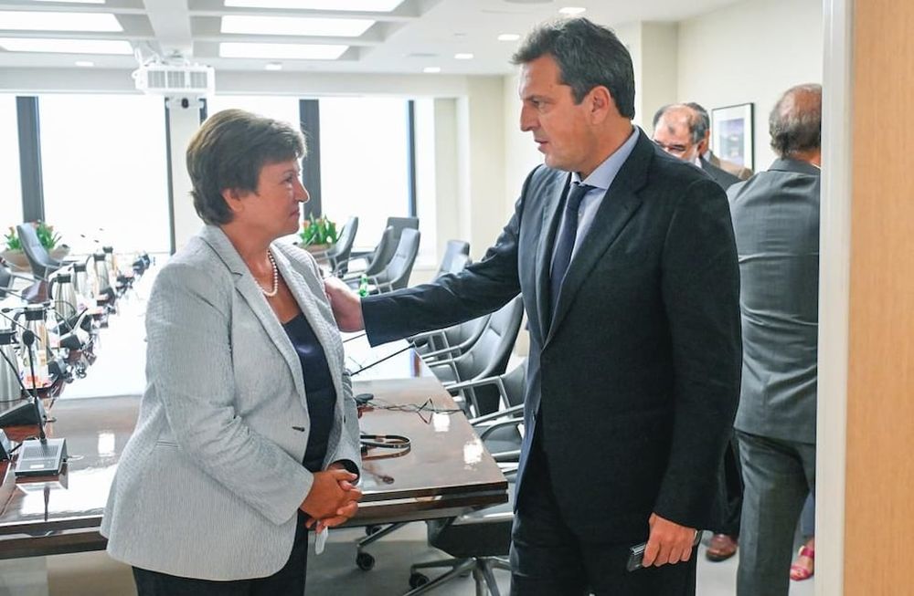El ministro de Economía, Sergio Massa, se reunió con la titular del FMI, Kristalina Georgieva. Foto: Prensa Ministerio de Economía
