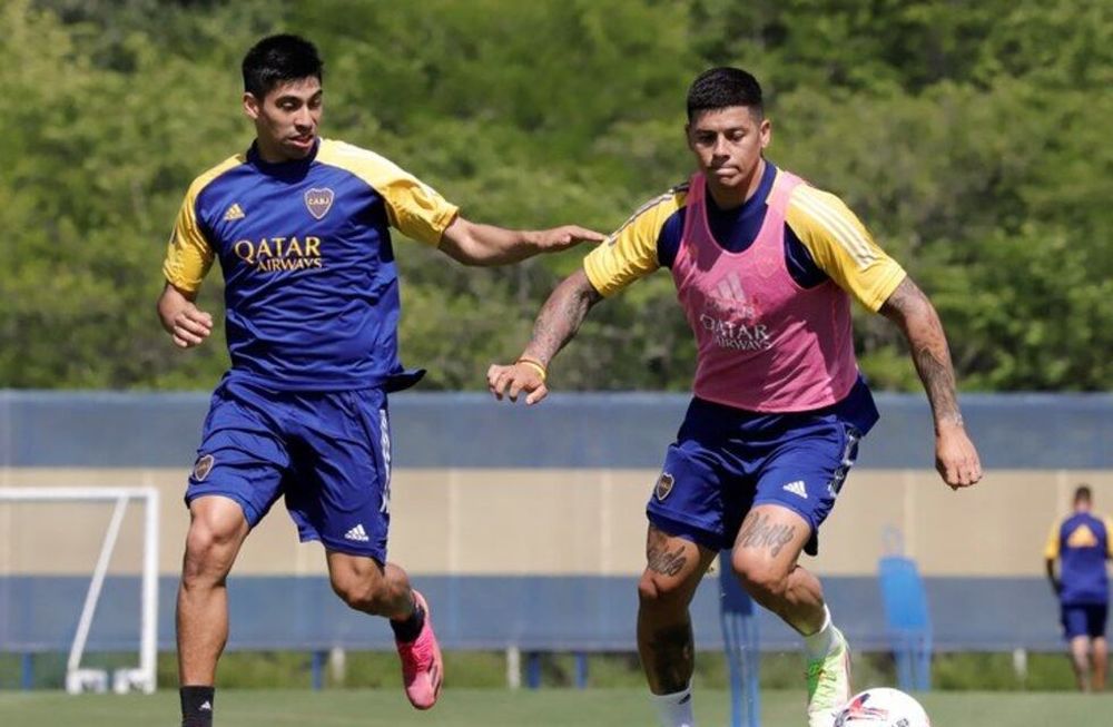 Marcos Rojo y Juan Ramírez volvieron a entrenarse y están a disposición de Sebastián Battaglia. / Gentileza.