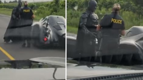 Mal día para Batman: lo detuvo la Policía en una autopista de Canadá