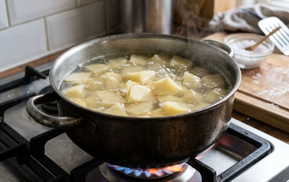 Cuando alcanza una temperatura suficiente, el almidón absorbe agua y se gelatiniza.