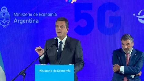 Massa anunció la llegada de la tecnología 5G a la Argentina. Foto: Captura de video