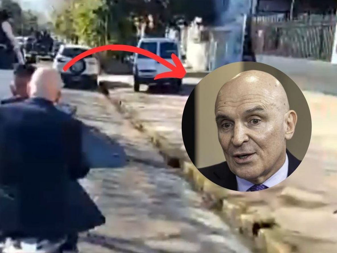 José Luis Espert se escapó en moto de Lomas de Zamora.