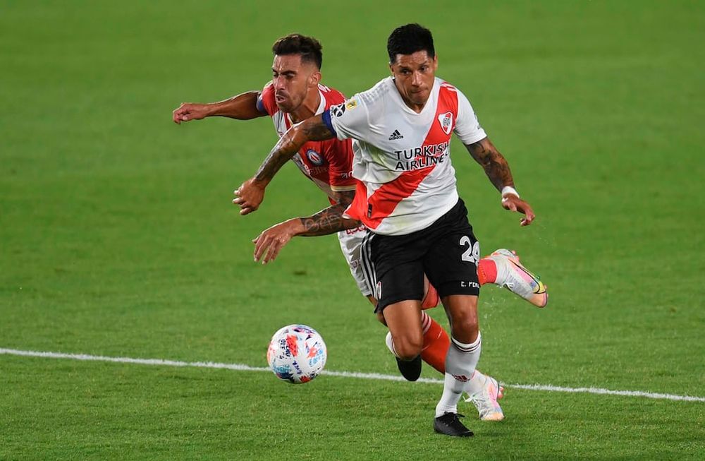 Telam, Ciudad de  Buenos Aires, 08 de marzo de 2021: Escena del encuentro entre River Plate y Argentinos Juniors por la cuarta fecha de la zona 1 de la Copa de la Liga Profesional de Fútbol.Foto: Fernando Gens/cf/Telam