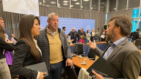 Los Andes | De izquierda a derecha, los diputados de la UCR por Mendoza Pamela Verasay, Julio Cobos y Lisandro Nieri