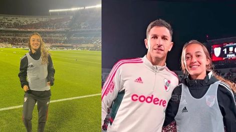 Delfina Lombardi, la alcanzapelotas que fue clave en el gol del triunfo de River ante Unión.