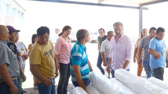 El intendente Matías Stevanato entregó materiales a productores  rurales de Maipú. Foto: Prensa Maipú