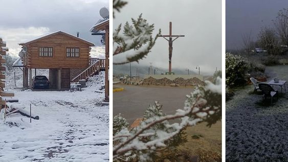 Postales de la primera nevada del año en el Manzano Histórico.
