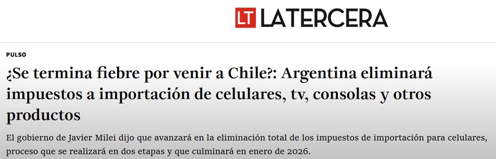Preocupación en Chile por perder turistas argentinos tras rebajas de aranceles en tecnología