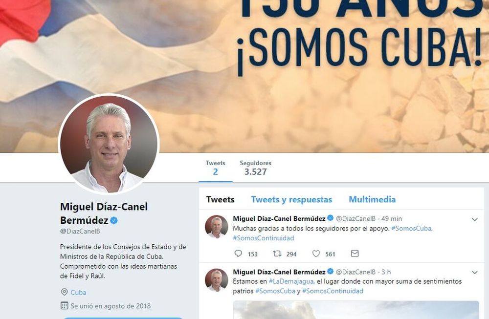 Díaz Canel es el primer presidente cubano con Twitter