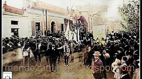 Festejo en Mendoza por el centenario de la revolución de mayo de 1810.
