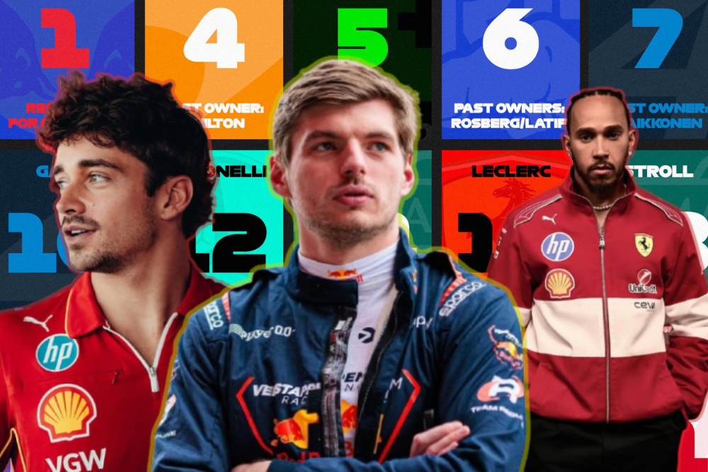 Todos los dorsales de los pilotos de la Fórmula 1