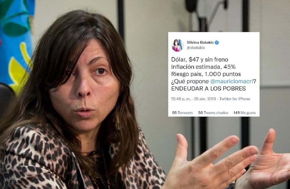 El archivo de Silvina Batakis, nueva ministra de Economía, en Twitter. En 2019, año electoral, criticaba el dólar a $47.(Captura)