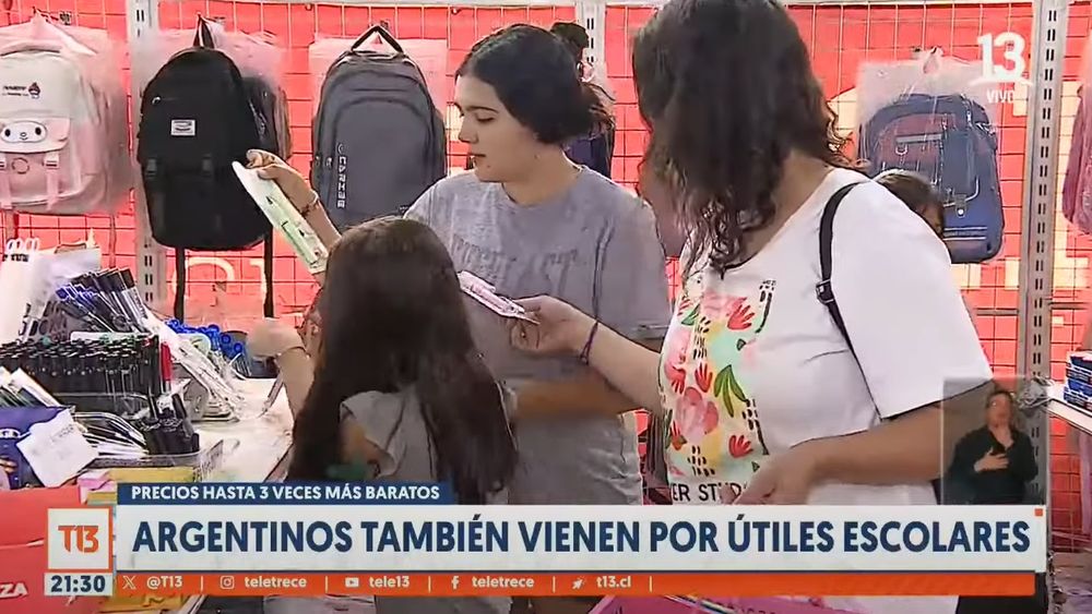 Turistas argentinos arrasan en Chile con útiles escolares (T13)