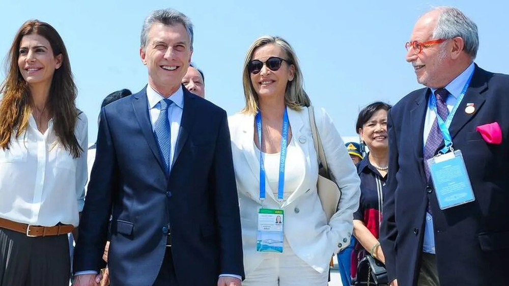 Mauricio Macri y Juliana Awada junto a Diego Guelar, por aquel entonces embajador en China. 