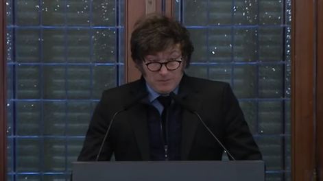 Javier Milei ante los empresarios de la UIA. (Clarin)