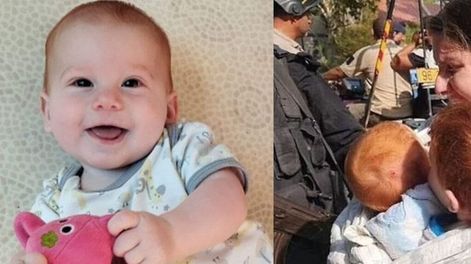 Kfir Bibas fue secuestrado junto a su hermano, Ariel, y su madre, Shiri, durante el primer día de los ataques. Foto: Redes / X, antes Twitter.