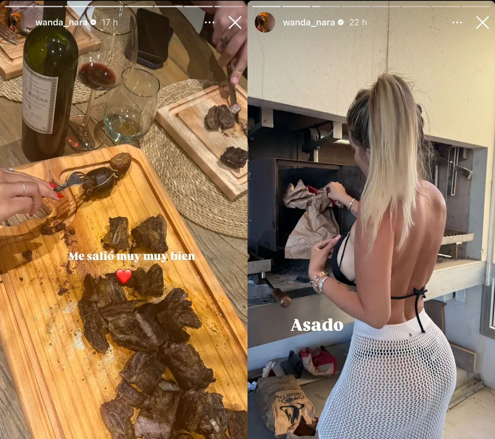 El asado que compartieron Wanda Nara y Maxi López.