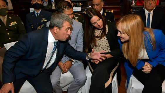 La Legislatura de Mendoza recibió al gobernador Rodolfo Suárez, quien brinda este domingo 1 de mayo su tercer discurso de apertura de sesiones ordinarias, en la Legislatura ProvincialAnabel Fernández Sagasti, Adolfo Bermejo, Eber Pérez y Marisa Uceda.Foto:  Orlando Pelichotti / Los Andes