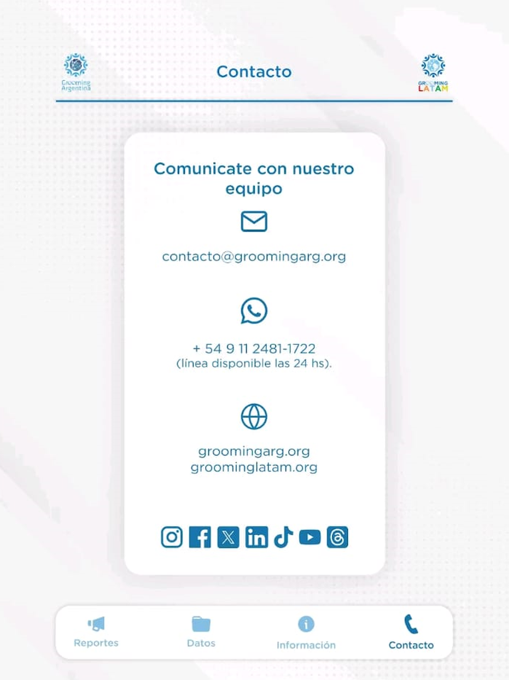 Aplicación de Grooming Argentina 