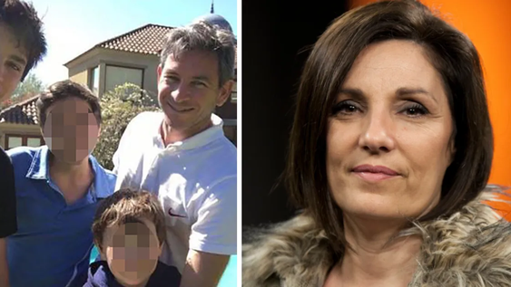 Pablo Ghisoni y sus tres hijos. Su exmujer, Andrea Vázquez.
