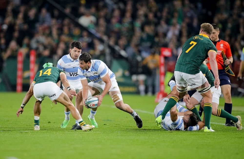 Los Pumas cayeros ante Sudáfrica en la última fecha del Rugby Championship / Prensa UAR.Juan Martín González fue una de las figuras de Argentina.