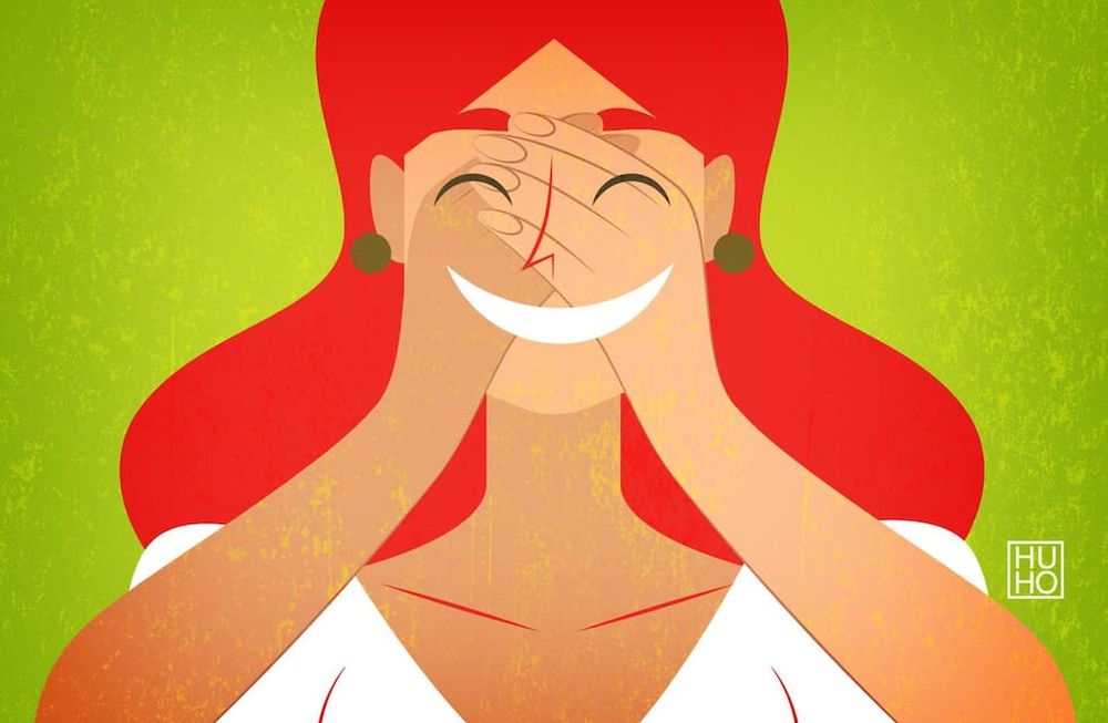 El estilo de vida actual proclama que el éxito pasa por el dinero y la enunciación de un bienestar permanente. ¿Pero qué ocurre si no podemos sostener esa careta? / Ilustración: Hugo Horita