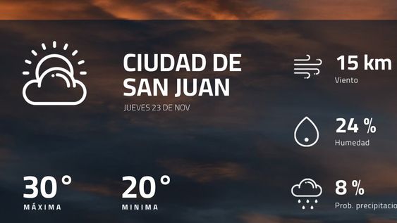 Pronóstico regional: así estará el tiempo en Ciudad de San Juan