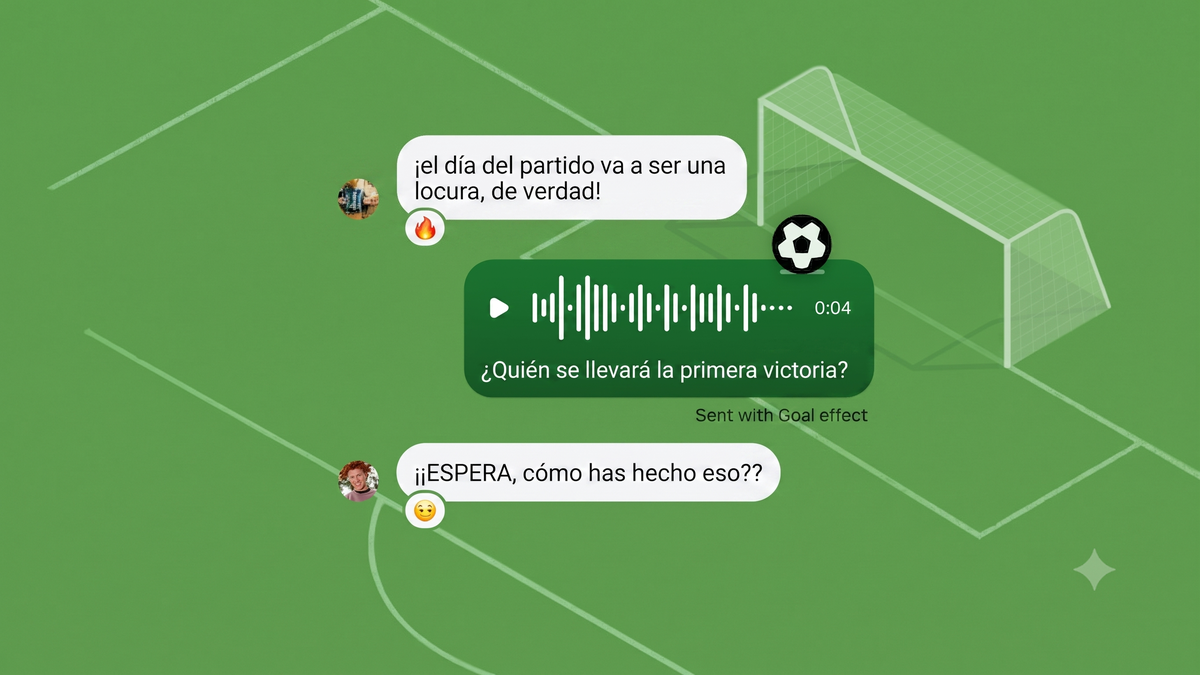 Pelotas que rebotan en chats y animaciones de Gol: WhatsApp,