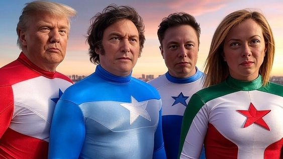 Donald Trump, Elon Musk, Javier Milei y Giorgia Meloni se han convertido en la Liga de los superhéroes contra el wokismo.